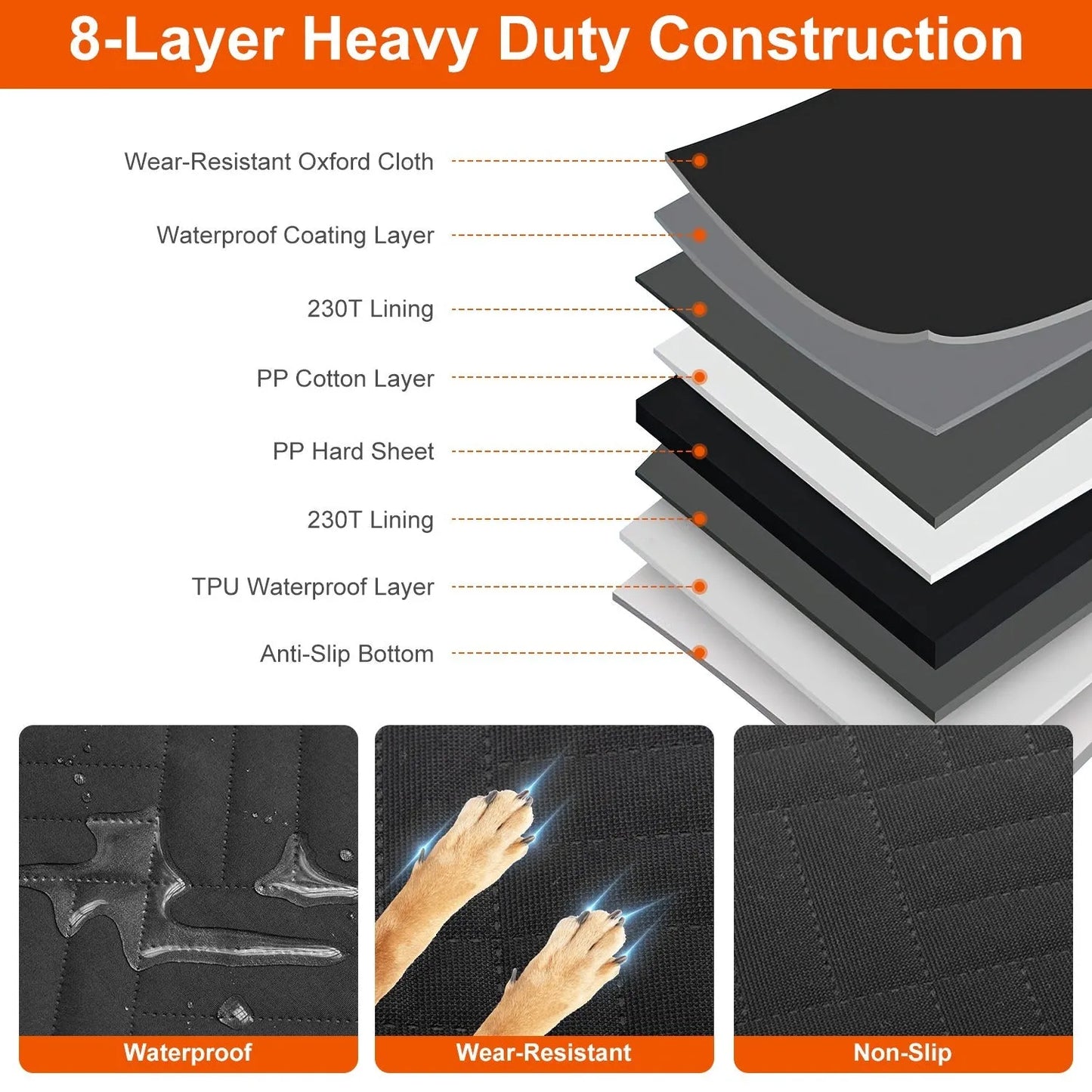 GBruno Dog Car Seat Cover by GBruno Store, durable back seat cover in black, ideal for pet protection during travel.