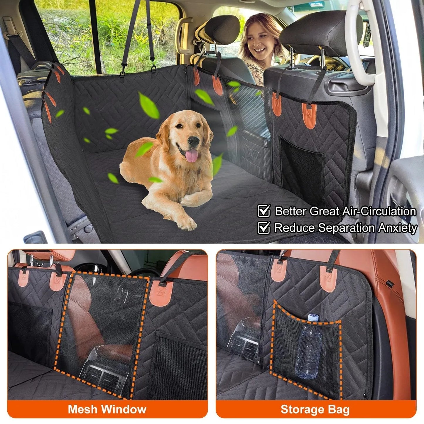 GBruno Dog Car Seat Cover in black, perfect for keeping your car clean while traveling with your dog. Priced at $95.99.