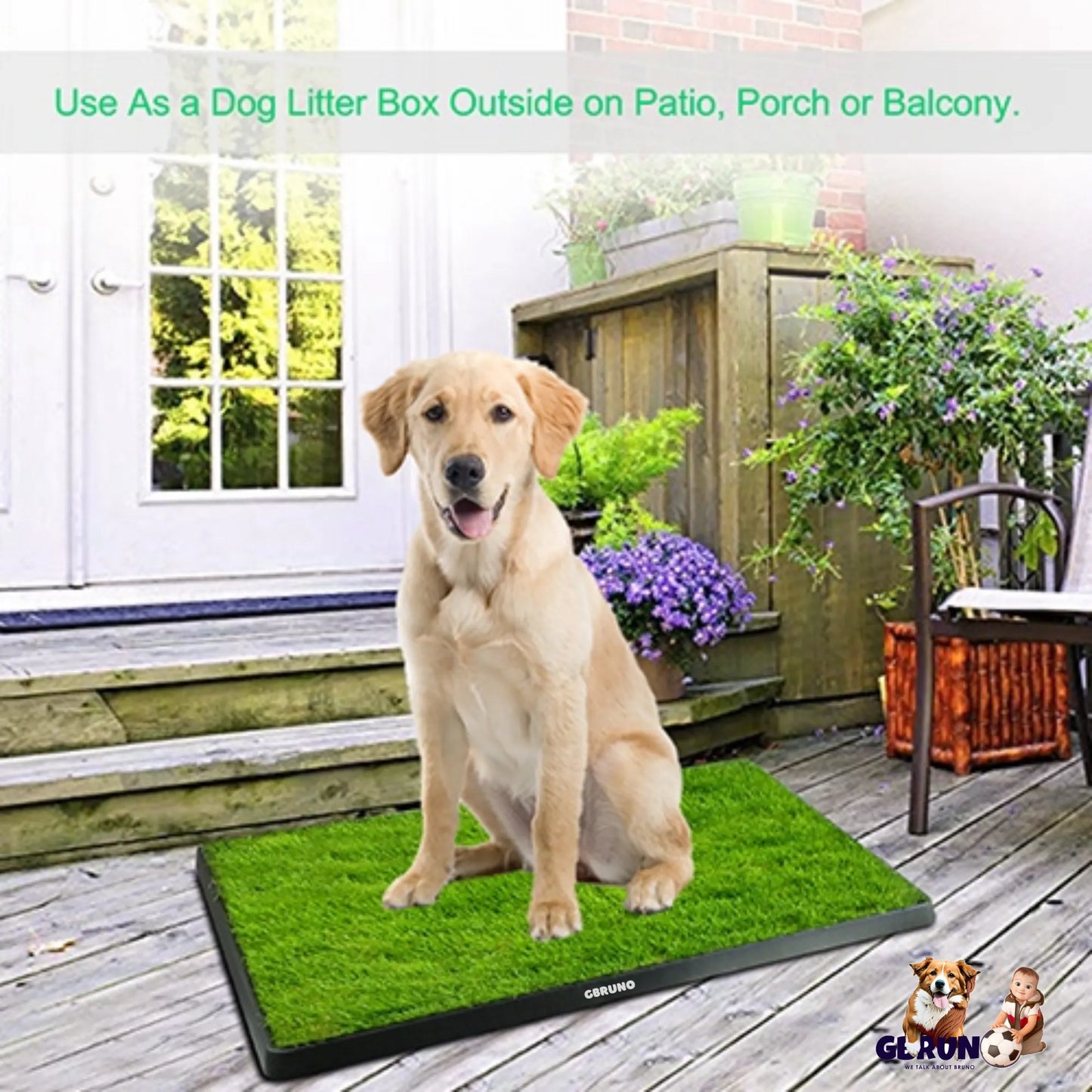 GBruno Dog Potty Training Grass Pad in green, ideal for indoor pet supplies, priced at $53.99 from GBruno Store.