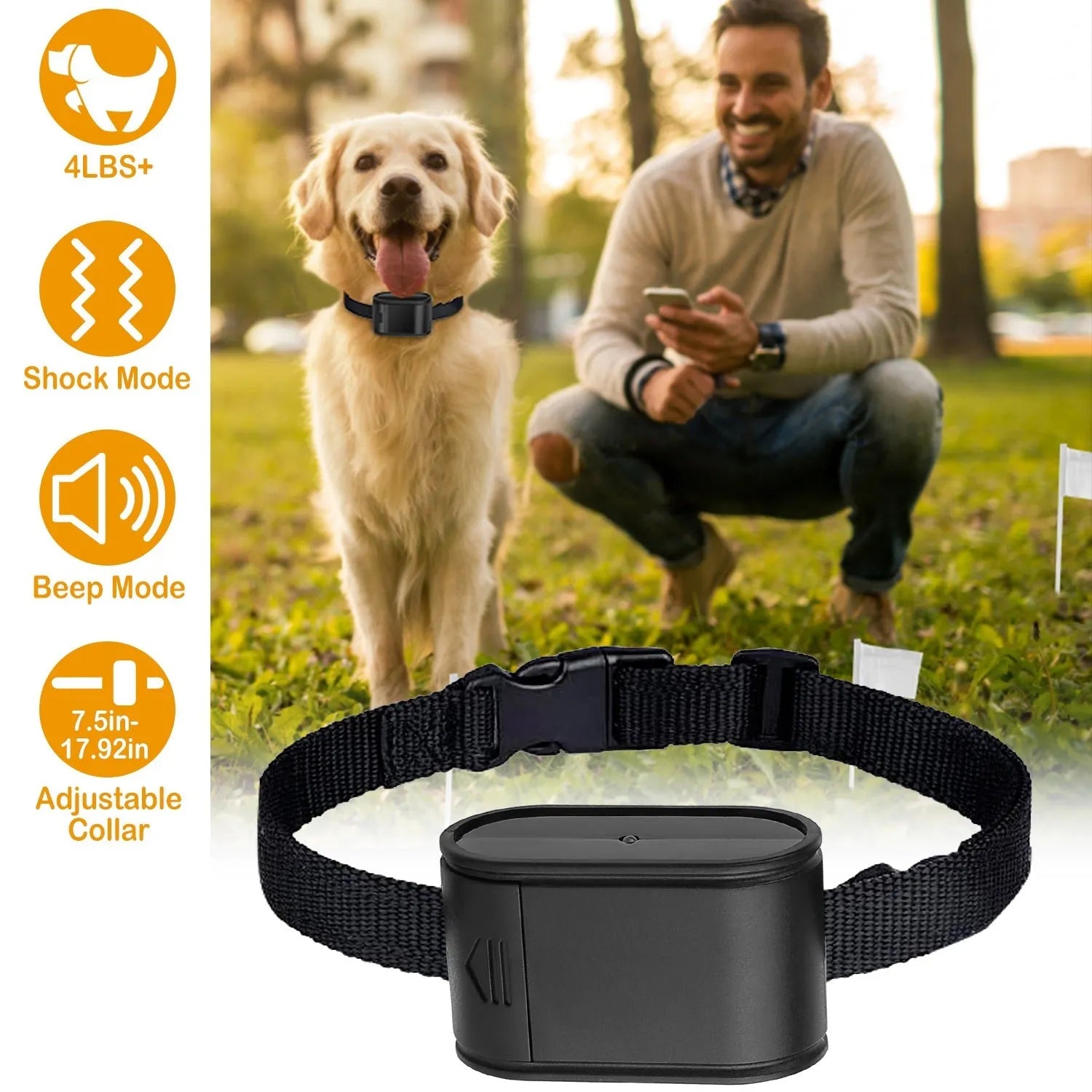 GBruno Electric Dog Collar Receiver in sleek black, ideal for pet training, by GBruno Store, priced at $34.99.