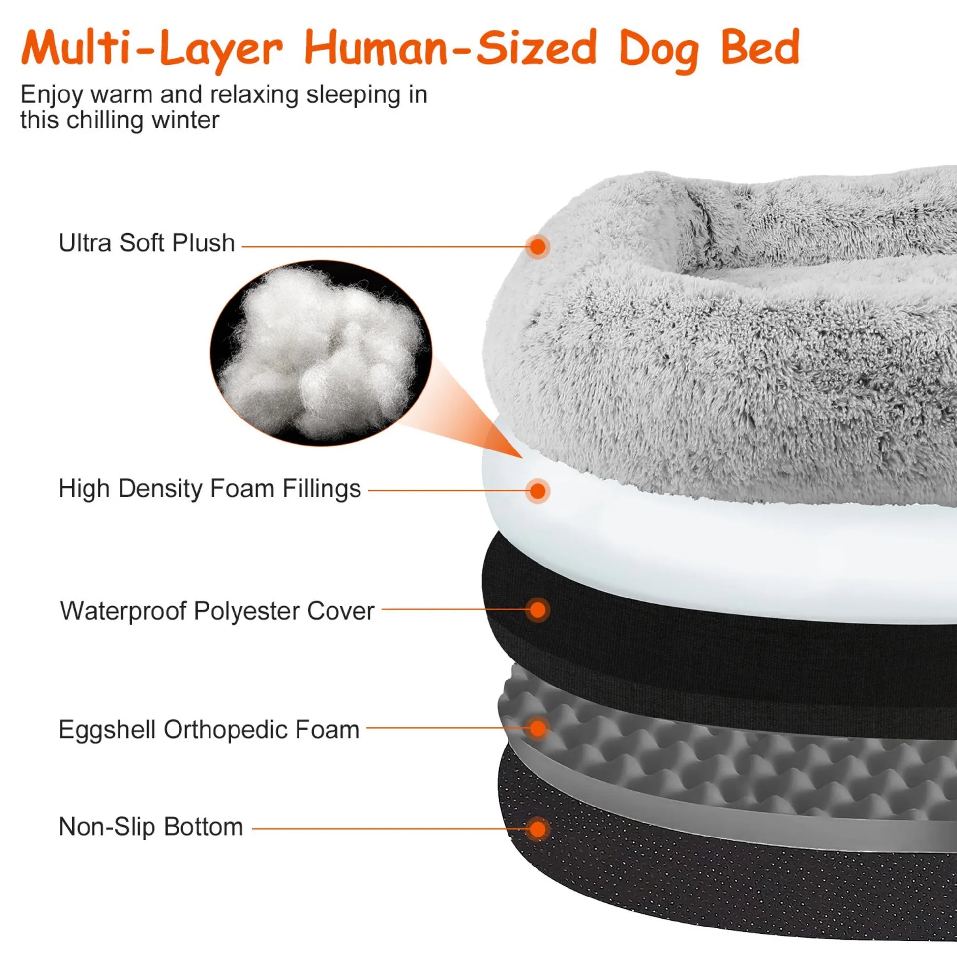 GBruno Large Foldable Human Size Dog Bed in a stylish color, perfect for large dogs, priced at $137.99 from GBruno Store.