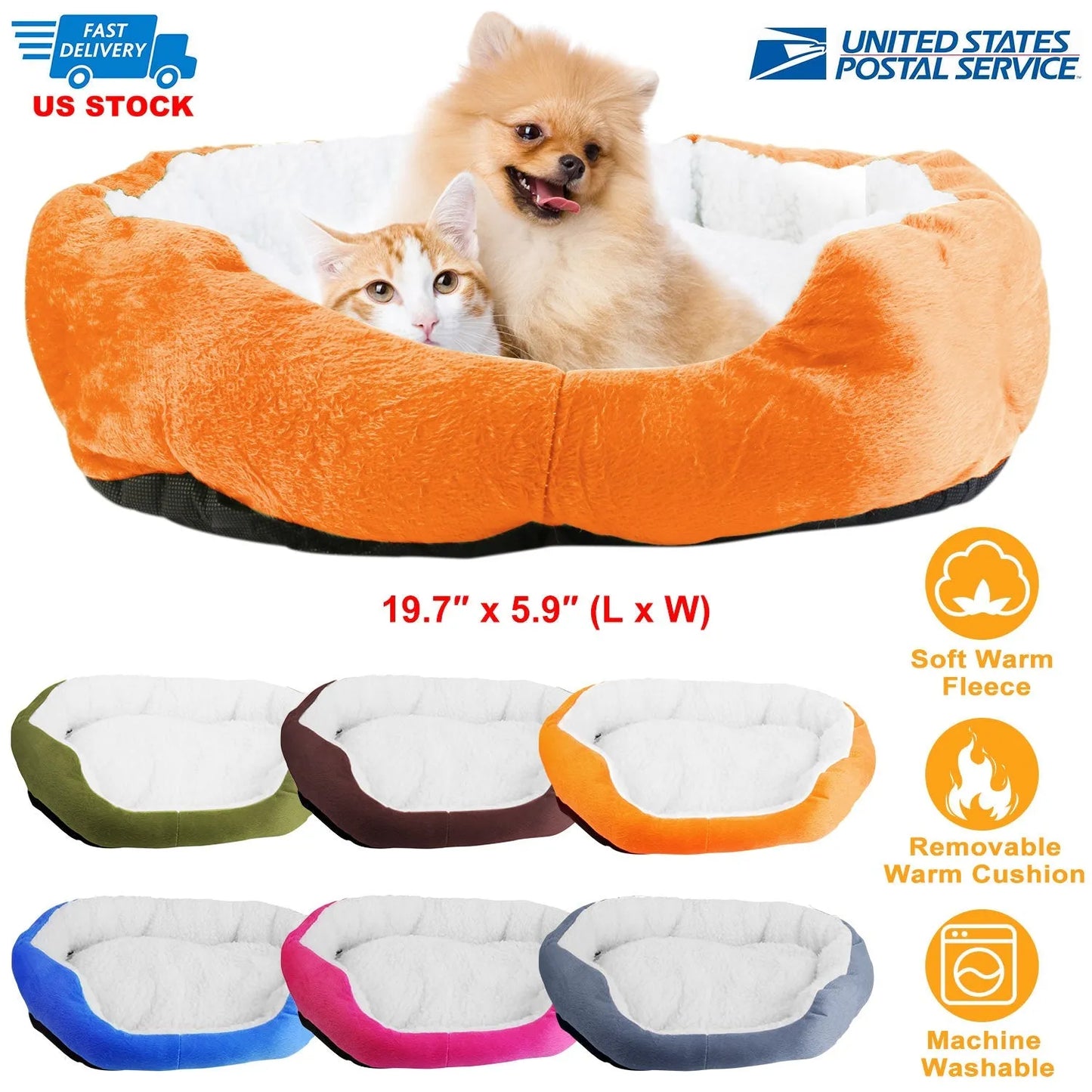 GBruno Pet Dog Bed in soft gray, perfect for dogs and cats, priced at $46.99 from GBruno Store. Cozy and stylish pet bedding.