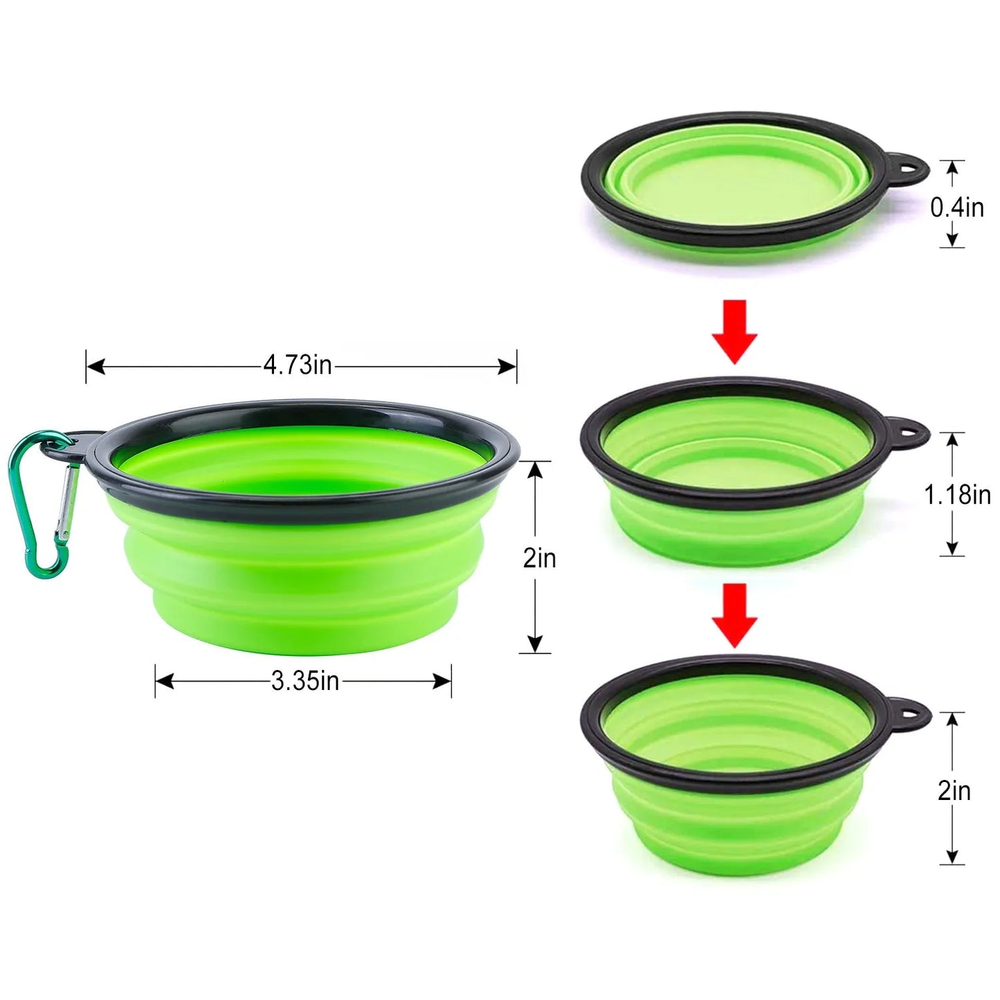 GBruno Store - 4Pcs Silicone Collapsible Dog Bowls BPA Free Travel Dog Bowl