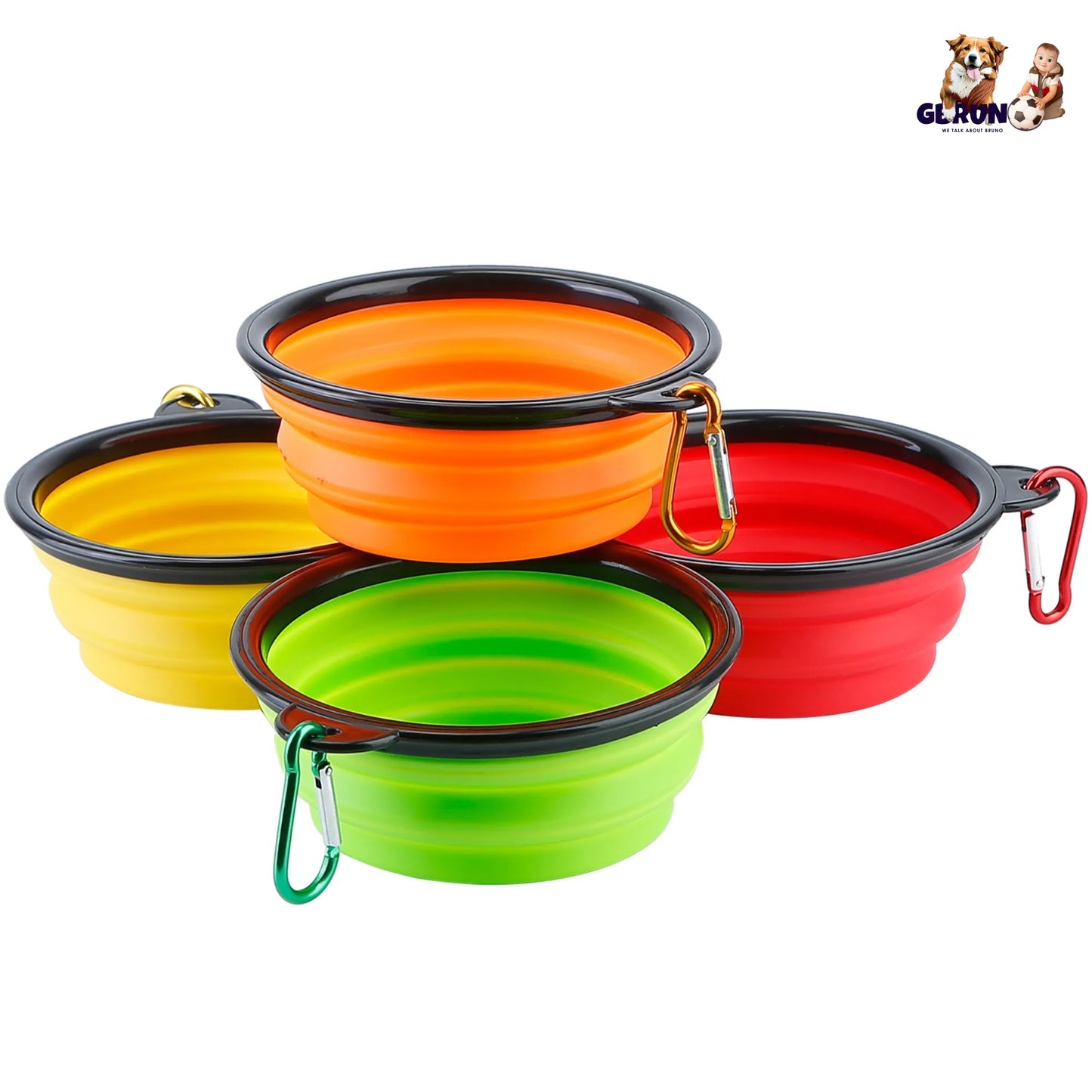 GBruno Store - 4Pcs Silicone Collapsible Dog Bowls BPA Free Travel Dog Bowl