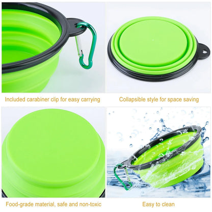 GBruno Store - 4Pcs Silicone Collapsible Dog Bowls BPA Free Travel Dog Bowl