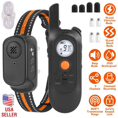 GBruno Store - 984FT Dog Training Collar IP65 Waterproof Pet Beep Vibration