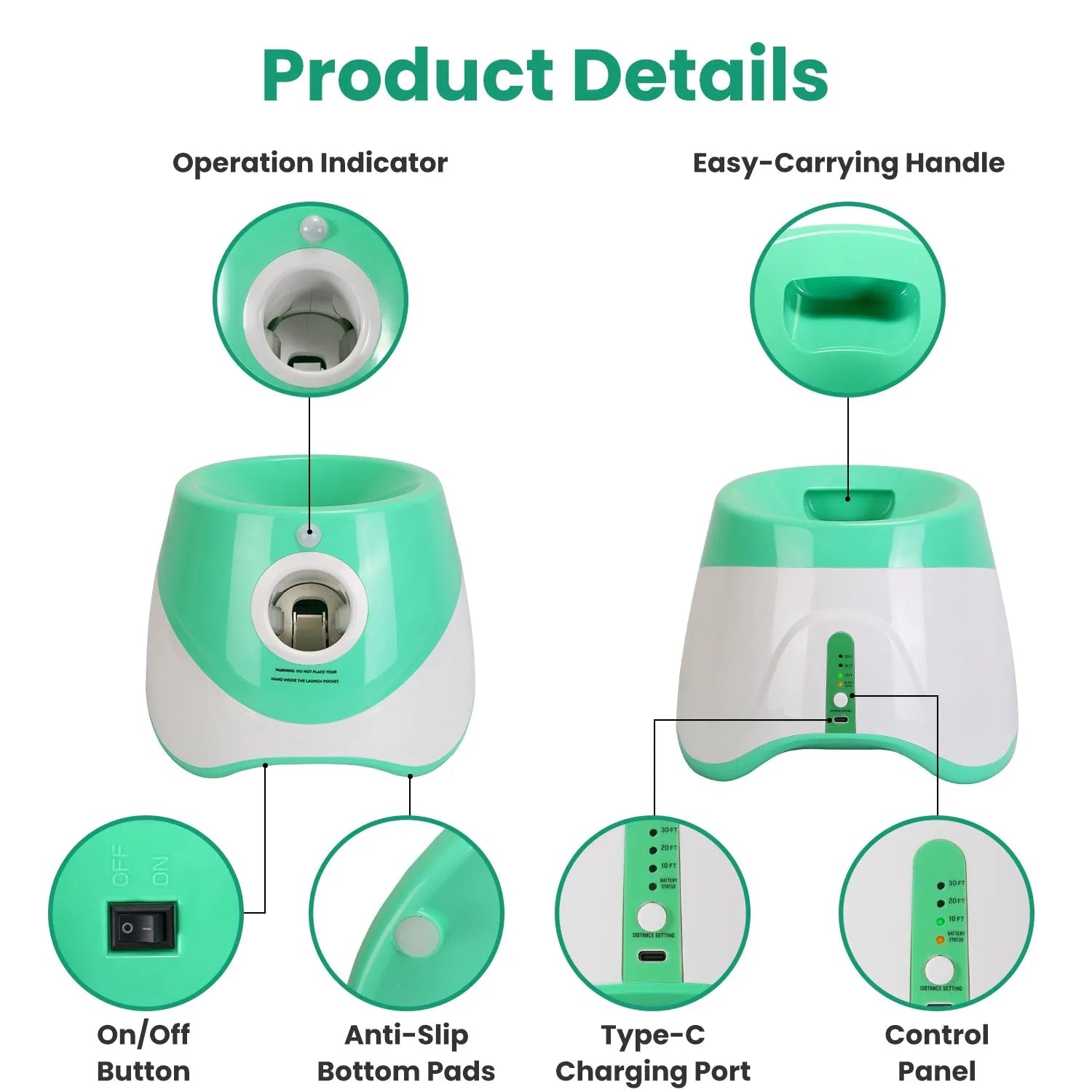 GBruno Store - Automatic Dog Ball Launcher Included 6 Tennis Balls Dog With