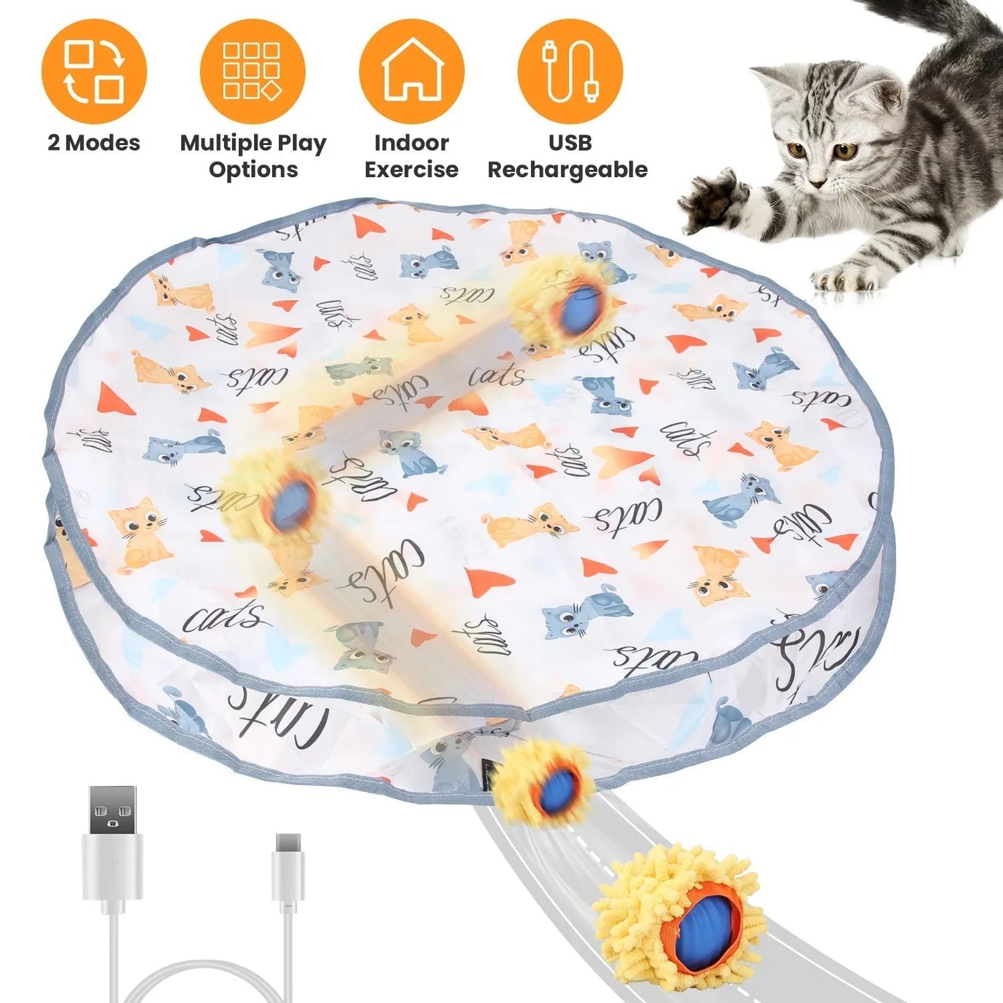 GBruno Store - Cat Toys Ball Fast Rolling in Pouch Rechargeable Motion