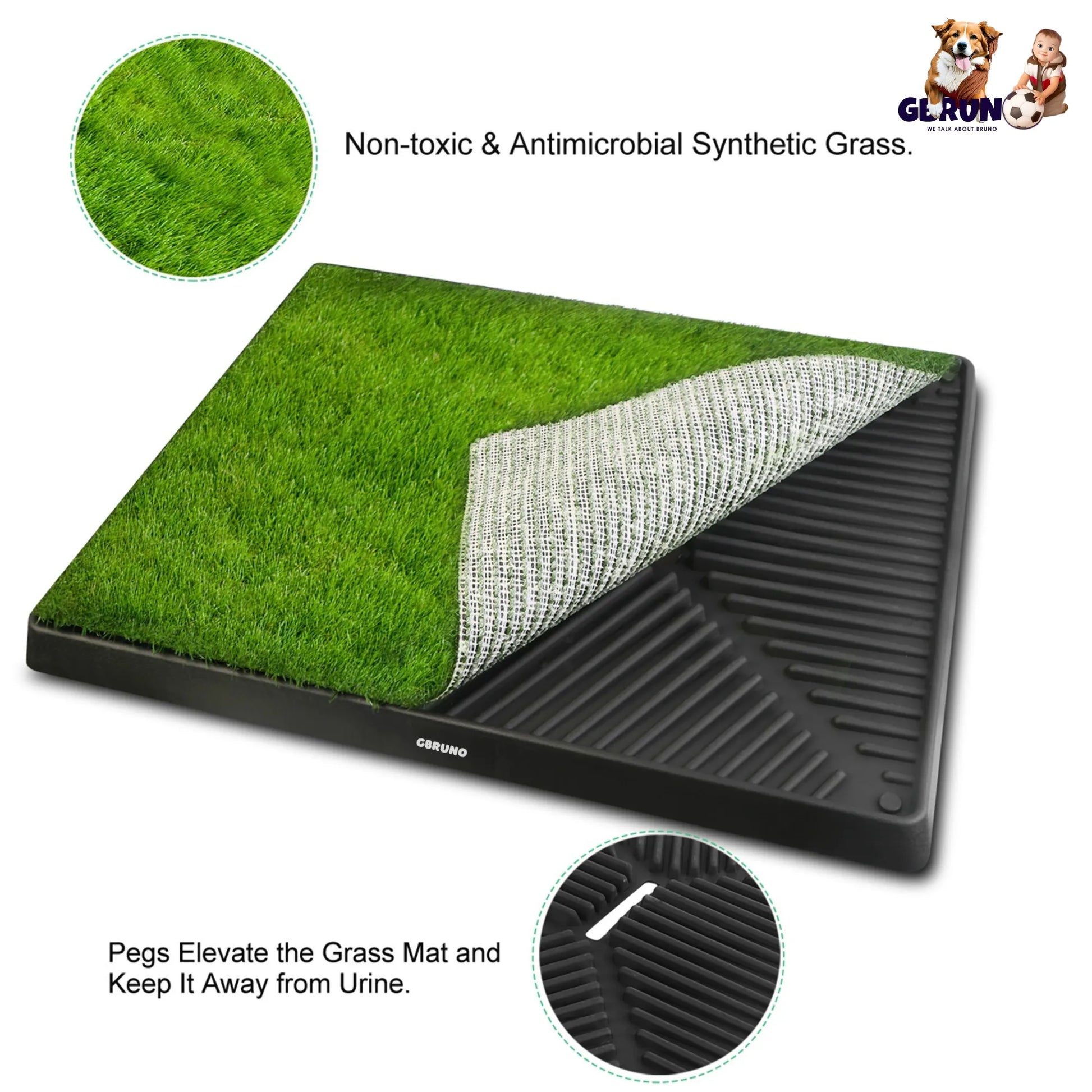 GBruno Store - Dog Potty Training Artificial Grass Pad Pet Cat Toilet Trainer Mat Puppy Loo Tray Turf For Small Medium Dog...