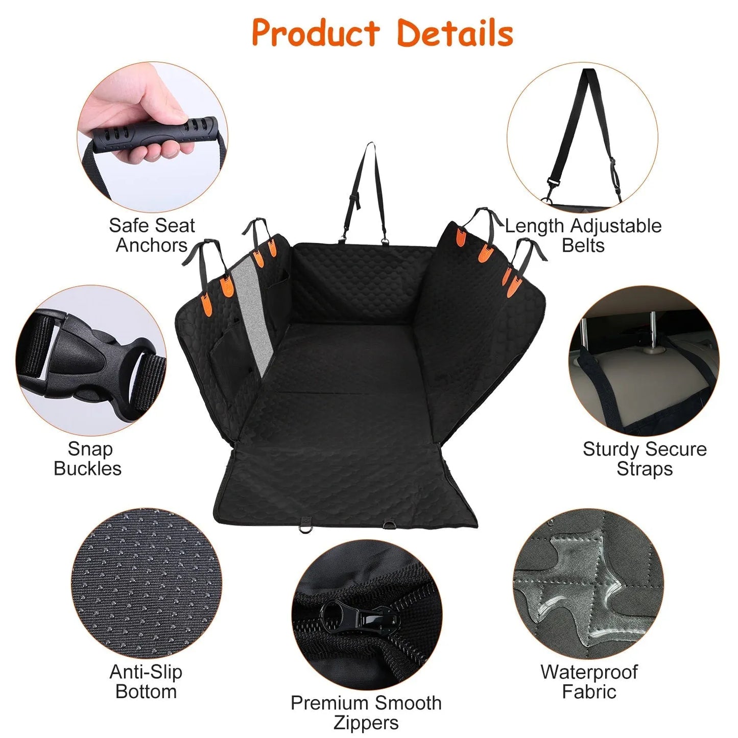 GBruno Store - GBruno Dog Car Back Seat Cover - Dog Carriers & Strollers