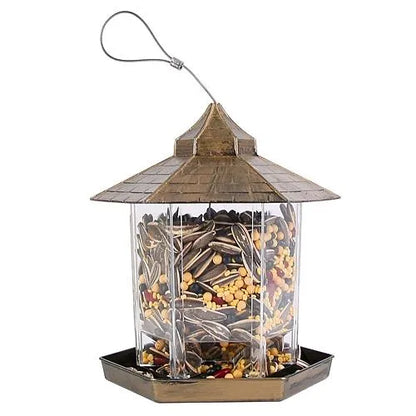 GBruno Store - Hanging Gazebo Wild Bird Feeder Outdoor Bird Seed Station with Large Capacity 6 Feeder Ports for Garden Pat...