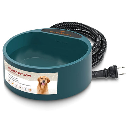 GBruno Store - Heated Water Bowl for Dog Cat 74.4OZ Heating Water Dish IP67