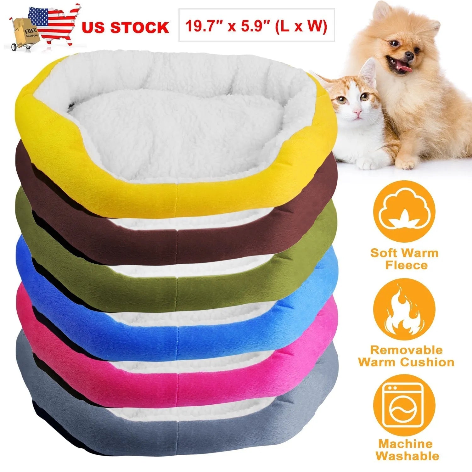 GBruno Store - Pet Dog Bed Soft Warm Fleece Puppy Cat Bed Dog Cozy Nest - Beds