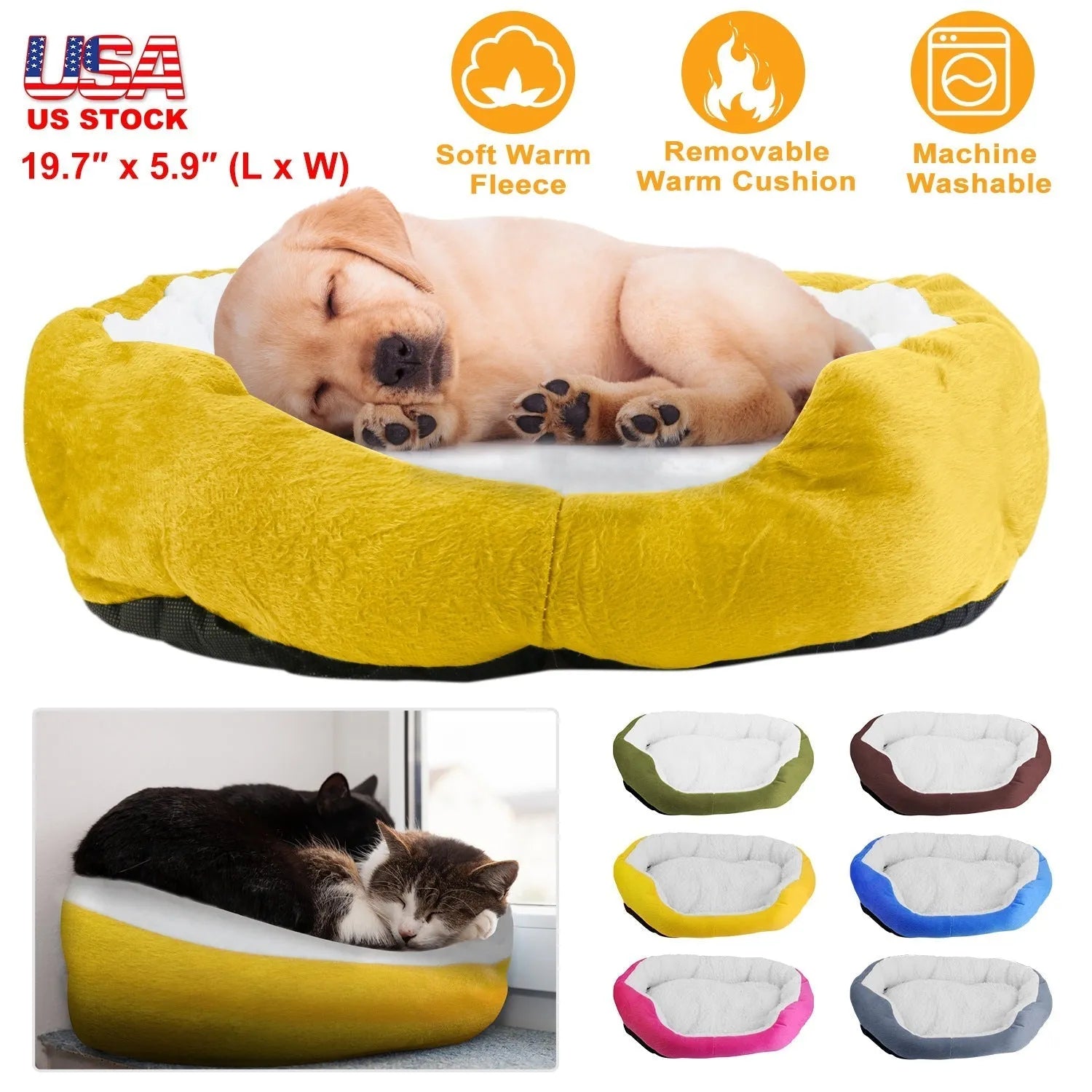 GBruno Store - Pet Dog Bed Soft Warm Fleece Puppy Cat Bed Dog Cozy Nest - Beds