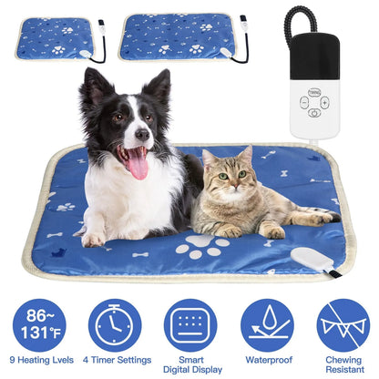 GBruno Store - Pet Heating Pad Electric Dog Cat Heating Mat Waterproof