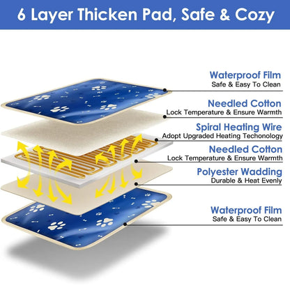 GBruno Store - Pet Heating Pad Electric Dog Cat Heating Mat Waterproof