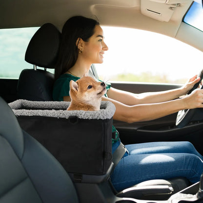 GBruno Store - Small Dog Car Seat with Harness Center Console Pet Booster