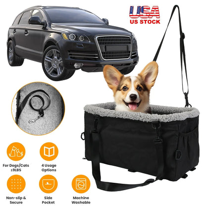 GBruno Store - Small Dog Car Seat with Harness Center Console Pet Booster