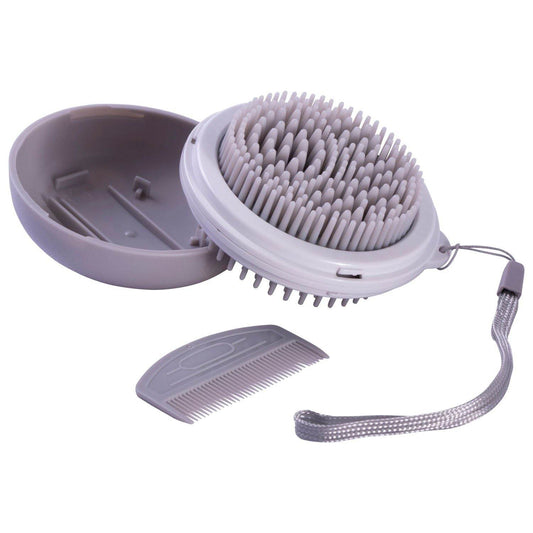 Purrfect Pet Kingdom Pet Shedding Brush with Massager Grey Purrfect Pet Kingdom