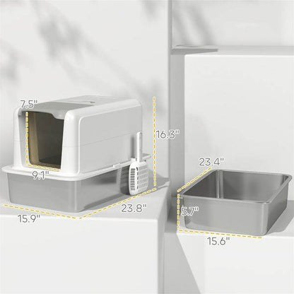 Purrfect Pet Kingdom Stainless Steel Cat Litter Box Purrfect Pet Kingdom