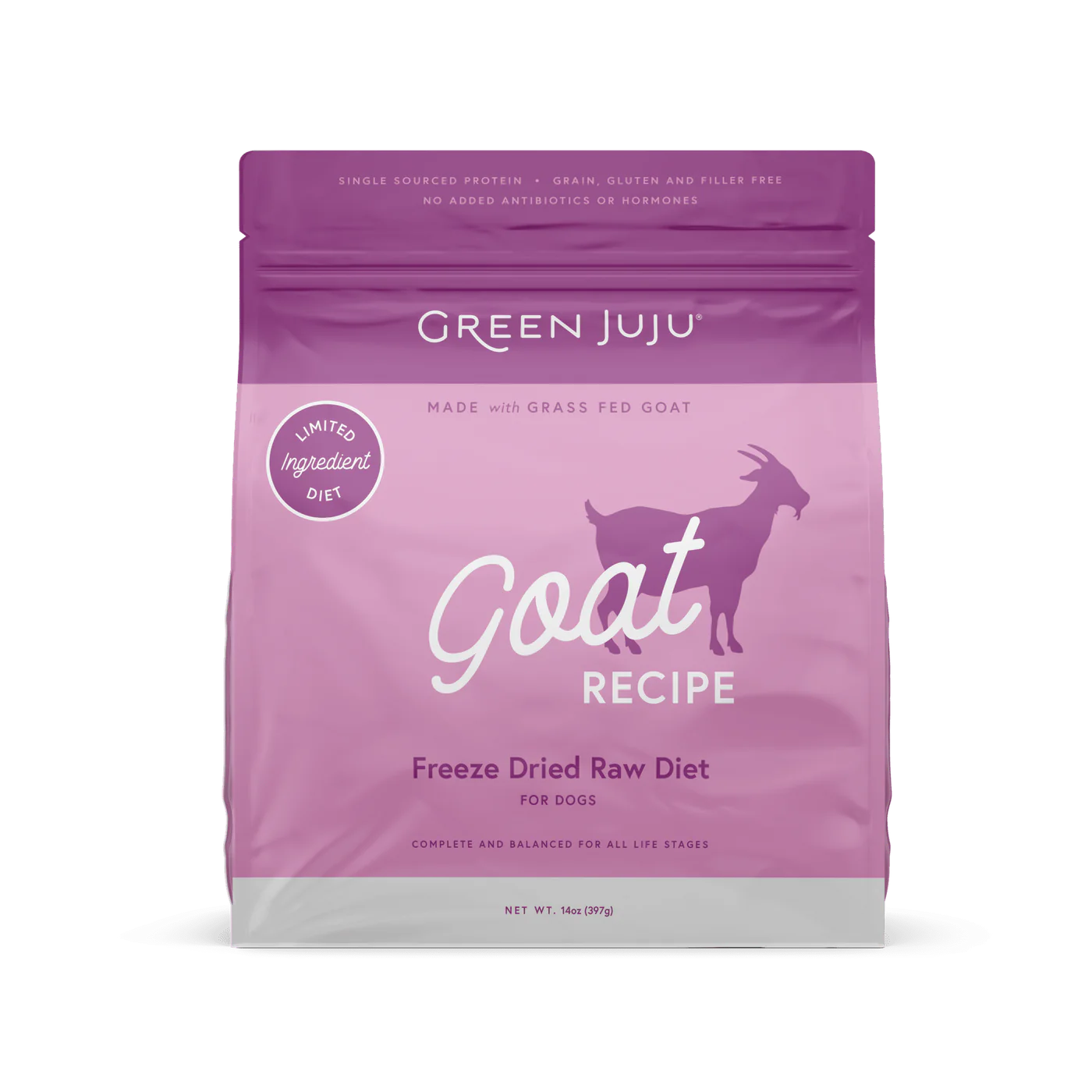 Green Juju Goat Recipe Freeze Dried Dog Food 14oz 🐐