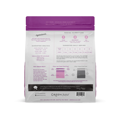 Purrfect Pet Kingdom Essential Green Juju Goat Recipe Freeze Dried Dog Food (14OZ) For Kittens - Interactive pet supplies by Purrfect Pet Kingdom®