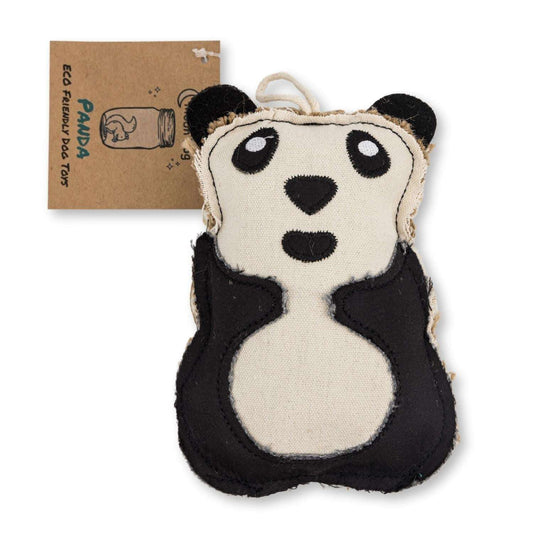 Eco-friendly panda dog toy, a safe chew toy for dogs made with durable materials.