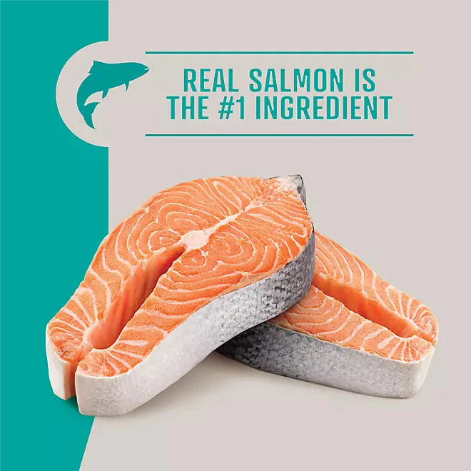 High-quality grain free salmon dog food with real salmon as the primary ingredient
