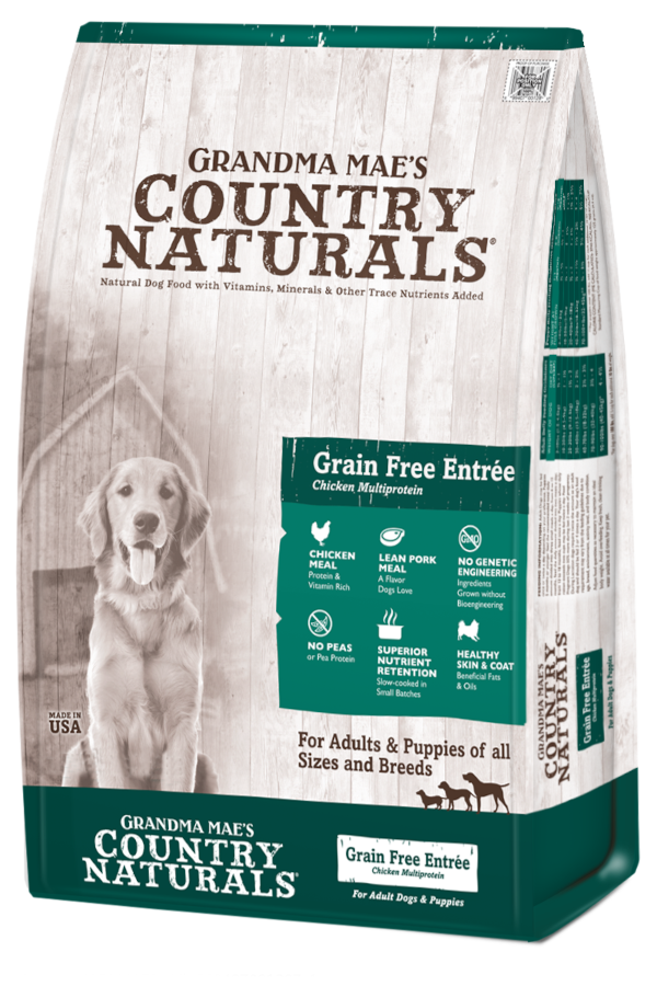Grandma Mae's Country Naturals Grain Free Multi-Protein Dog Food for all sizes and breeds