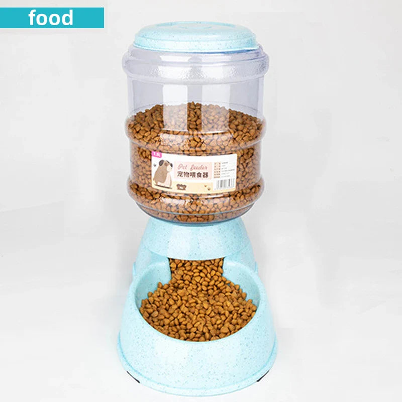 Purrfect Pet Kingdom gravity pet water and food dispenser for dogs with blue design and clear food container