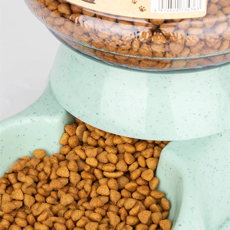 Purrfect Pet Kingdom gravity pet water and food dispenser with kibble for convenient feeding