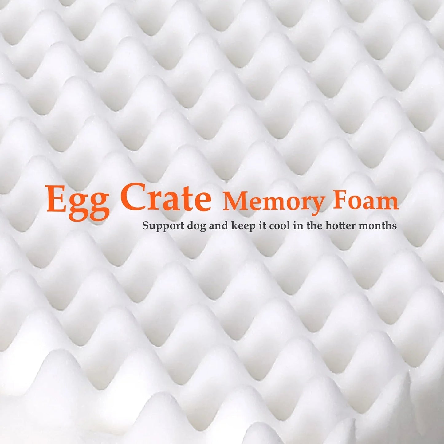 Gray large pet bed orthopedic with egg crate memory foam for summer comfort and support