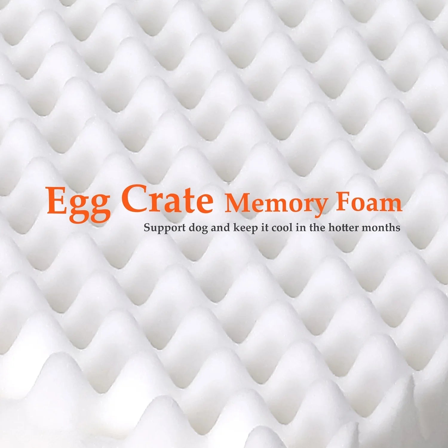 Gray large pet bed orthopedic with egg crate memory foam for summer comfort and support