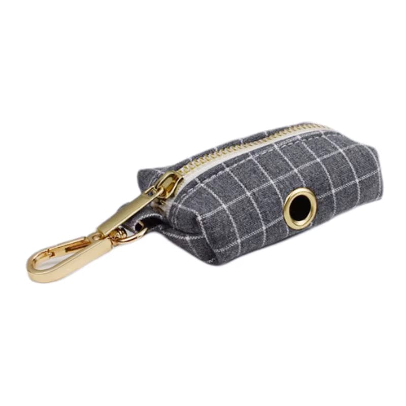 Custom Gray Plaid Dog Harness Set for Small Breed Puppies