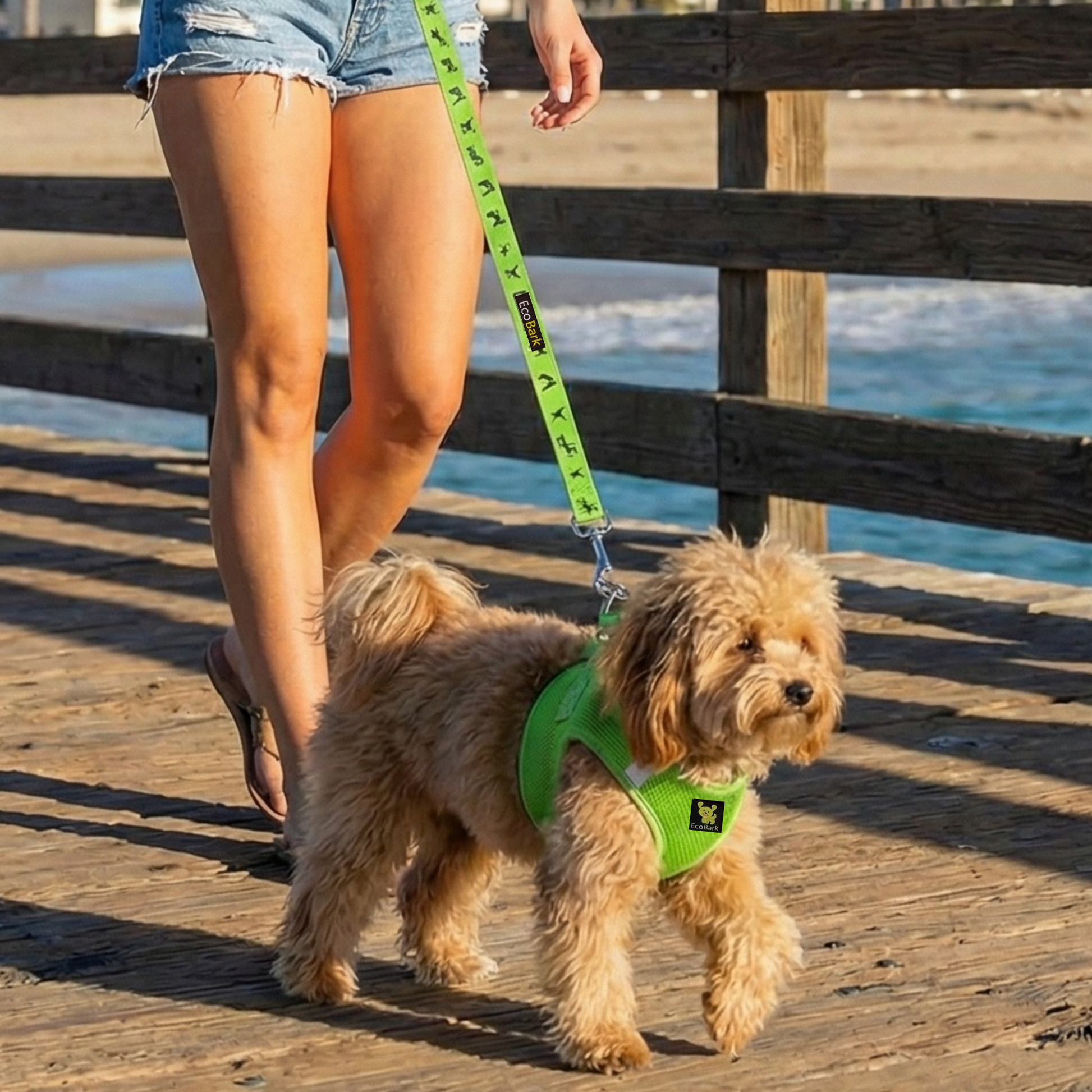Dog Leash EcoBark Green Leash- Padded Comfort Grip Leash 4ft - gallery product image for dog leash