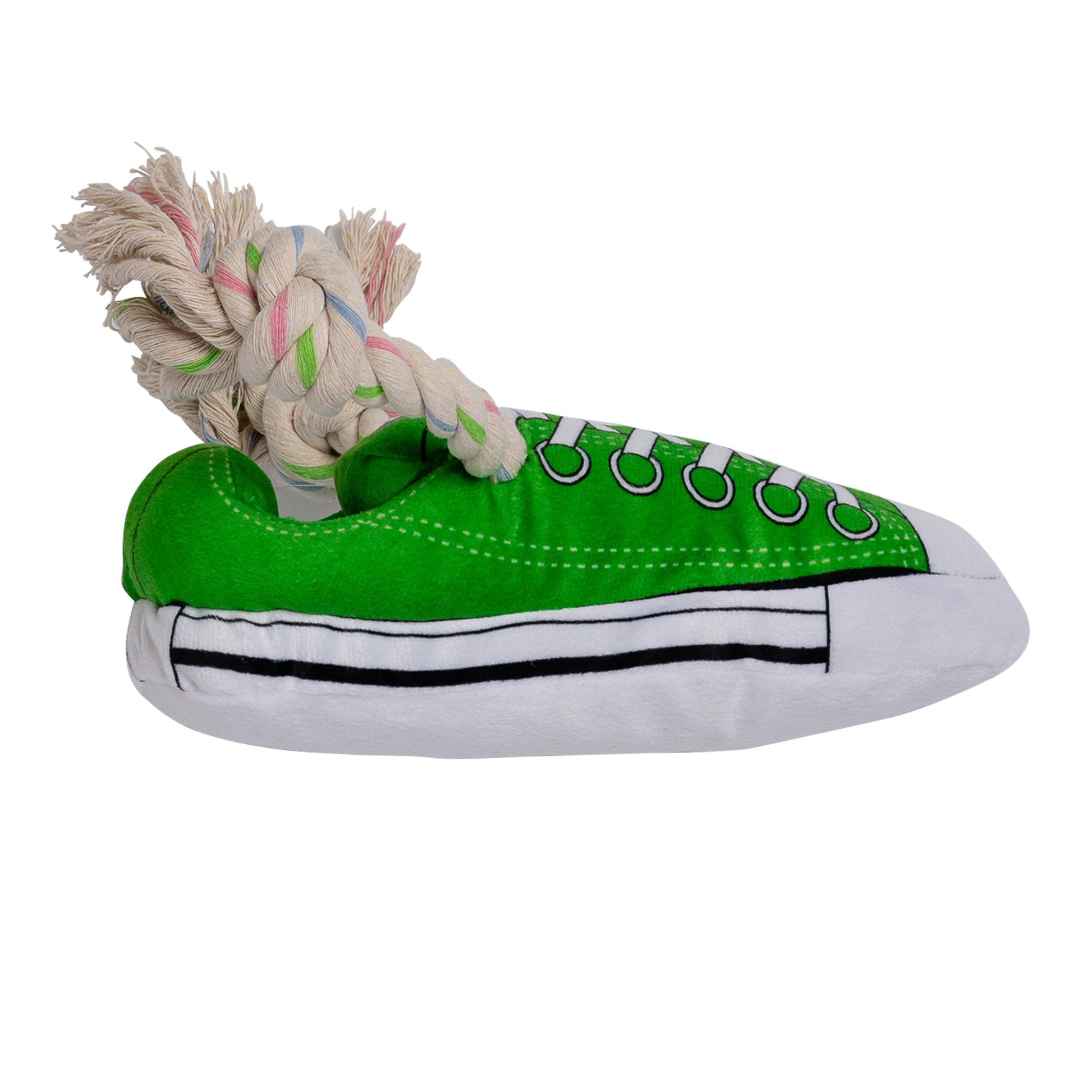 Dog Treats Squeaky Comfort Plush Sneaker Toy with Treat - close up product image for dog treats