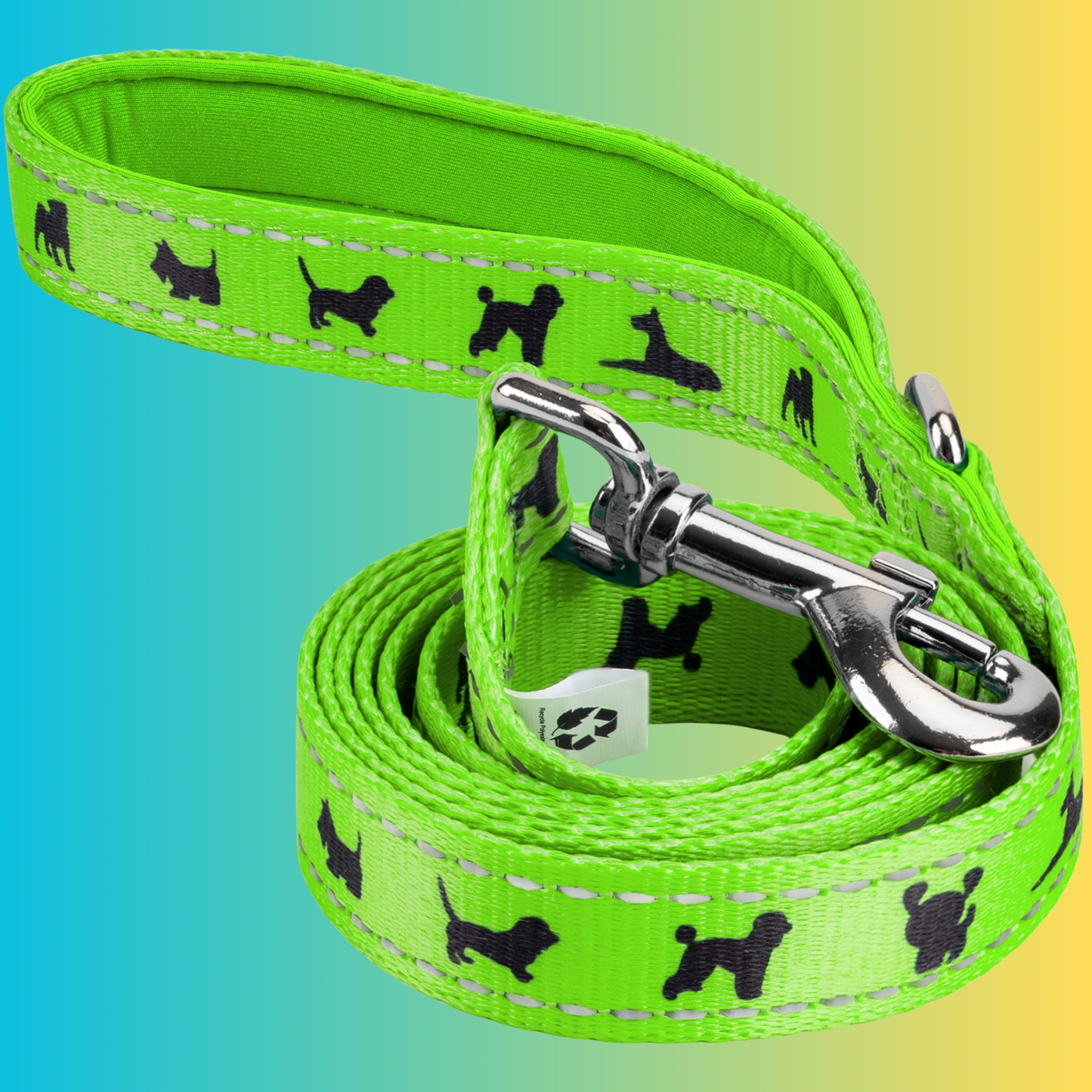 Dog Leash EcoBark Green Leash- Padded Comfort Grip Leash 4ft - gallery product image for dog leash