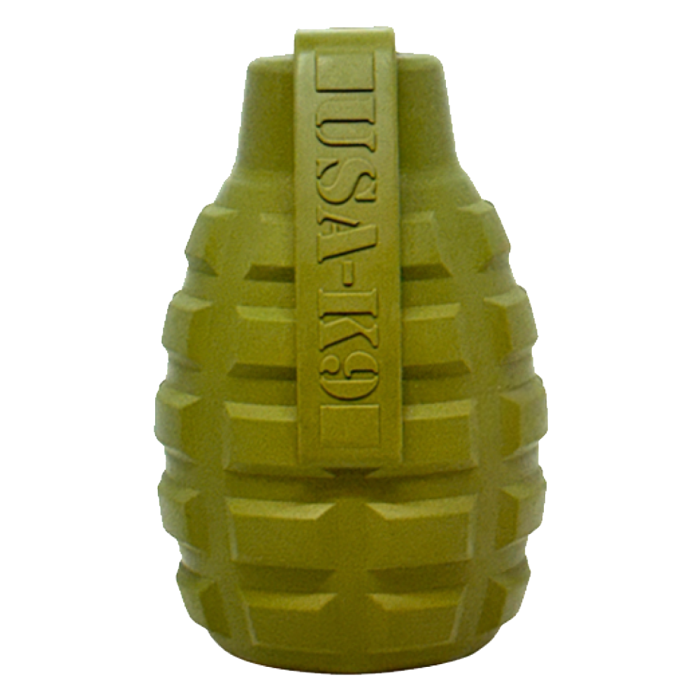 USA-K9 Grenade Shaped eDispenser Durable Dog Chew Toy &