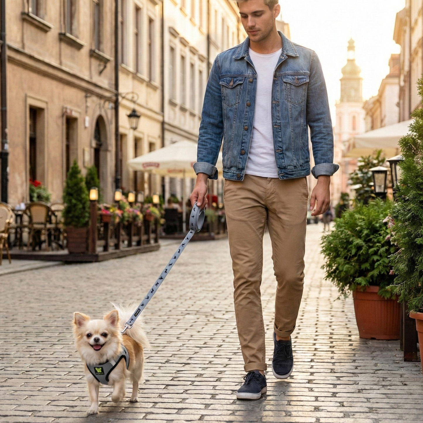 Dog Harness EcoBark Step In Harness XXXS to Small Breeds- - lifestyle product image for dog harness