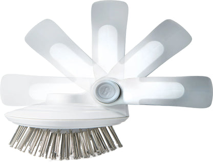 Gyrater Swivel Travel Pet Pin Brush by Purrfect Pet Kingdom®, compact design in vibrant color, perfect for easy grooming on the go.