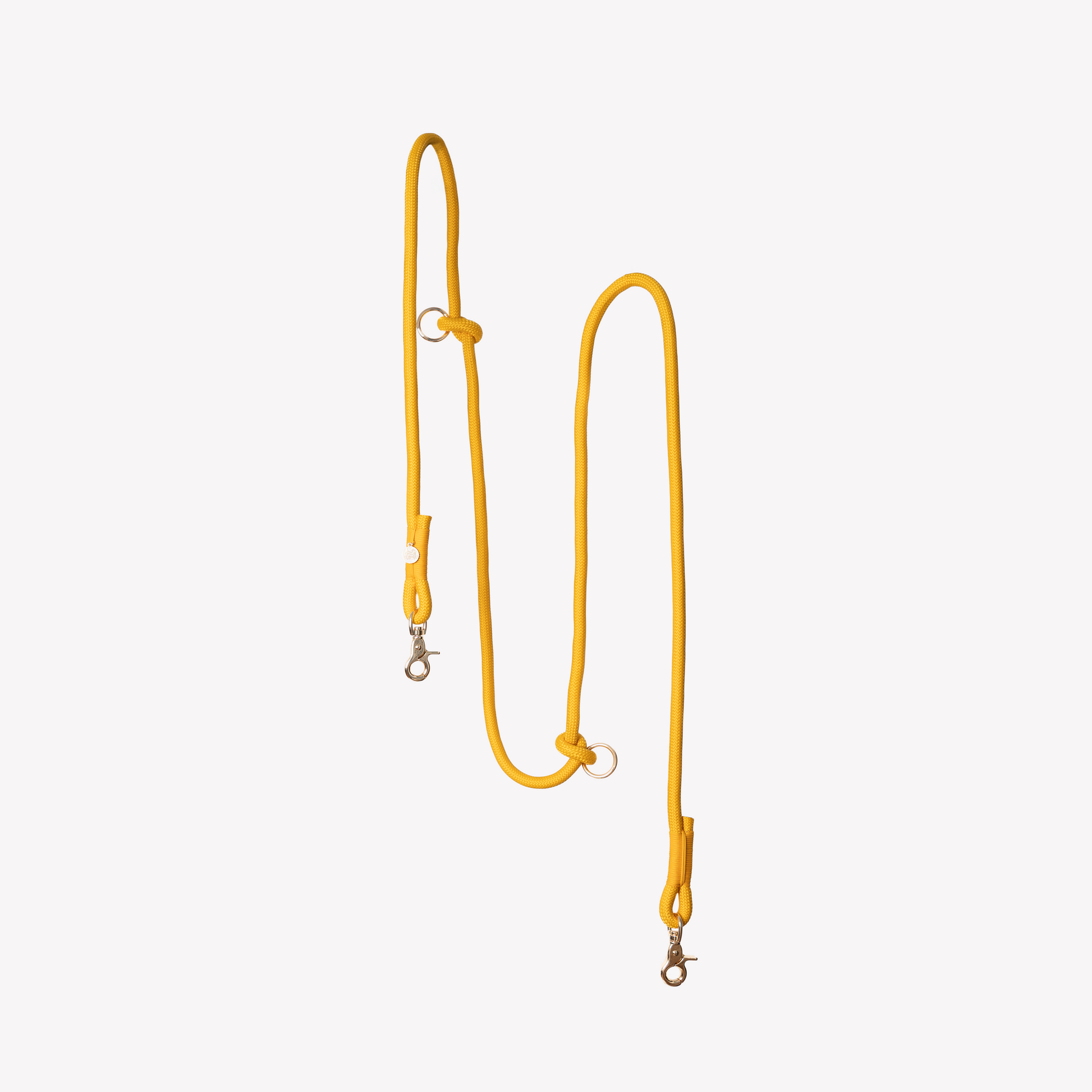 FURLOU Hands Free Braided Dog Leash in bright yellow for convenient walking and training