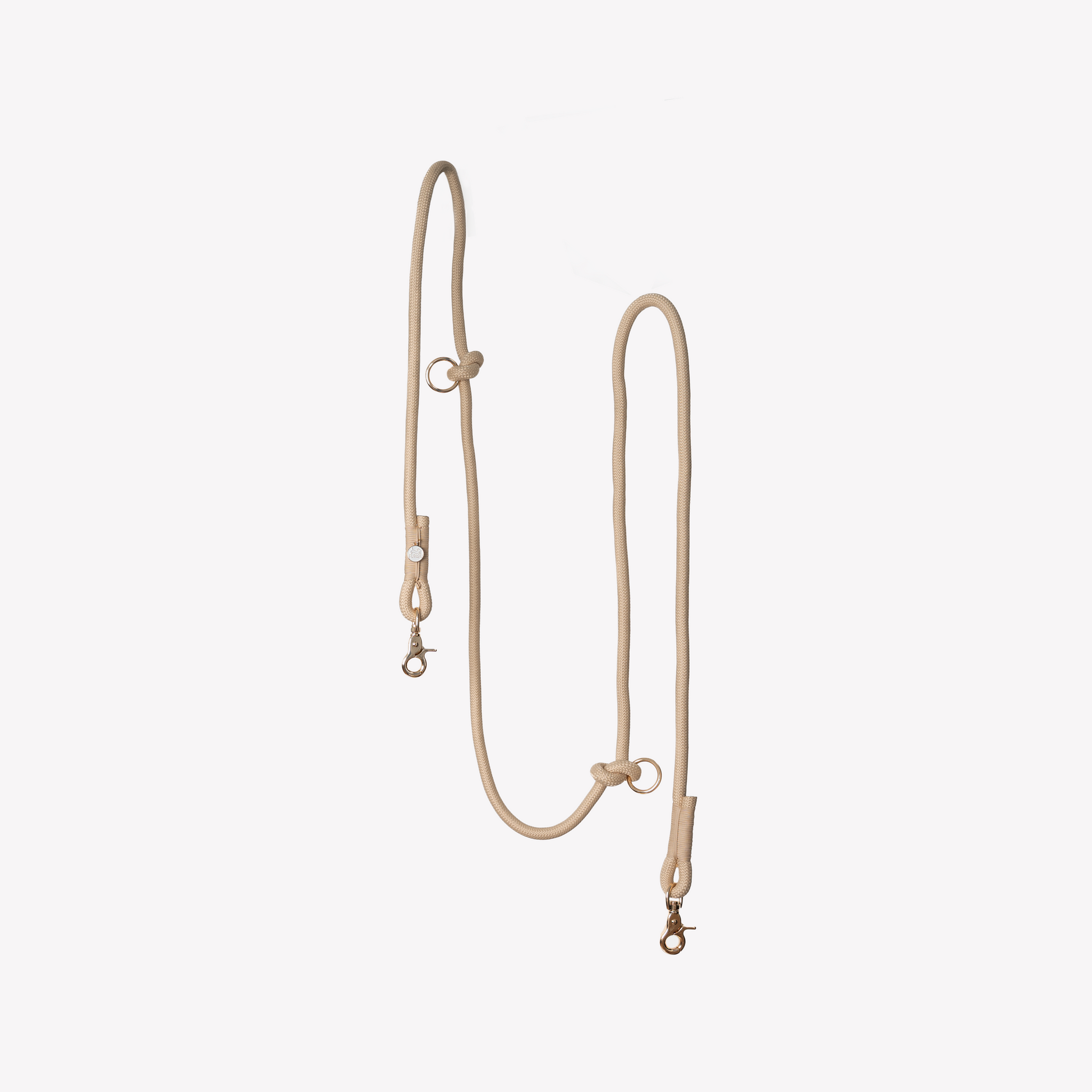 FURLOU Hands Free Dog Leash in beige design with adjustable loops for comfortable walking