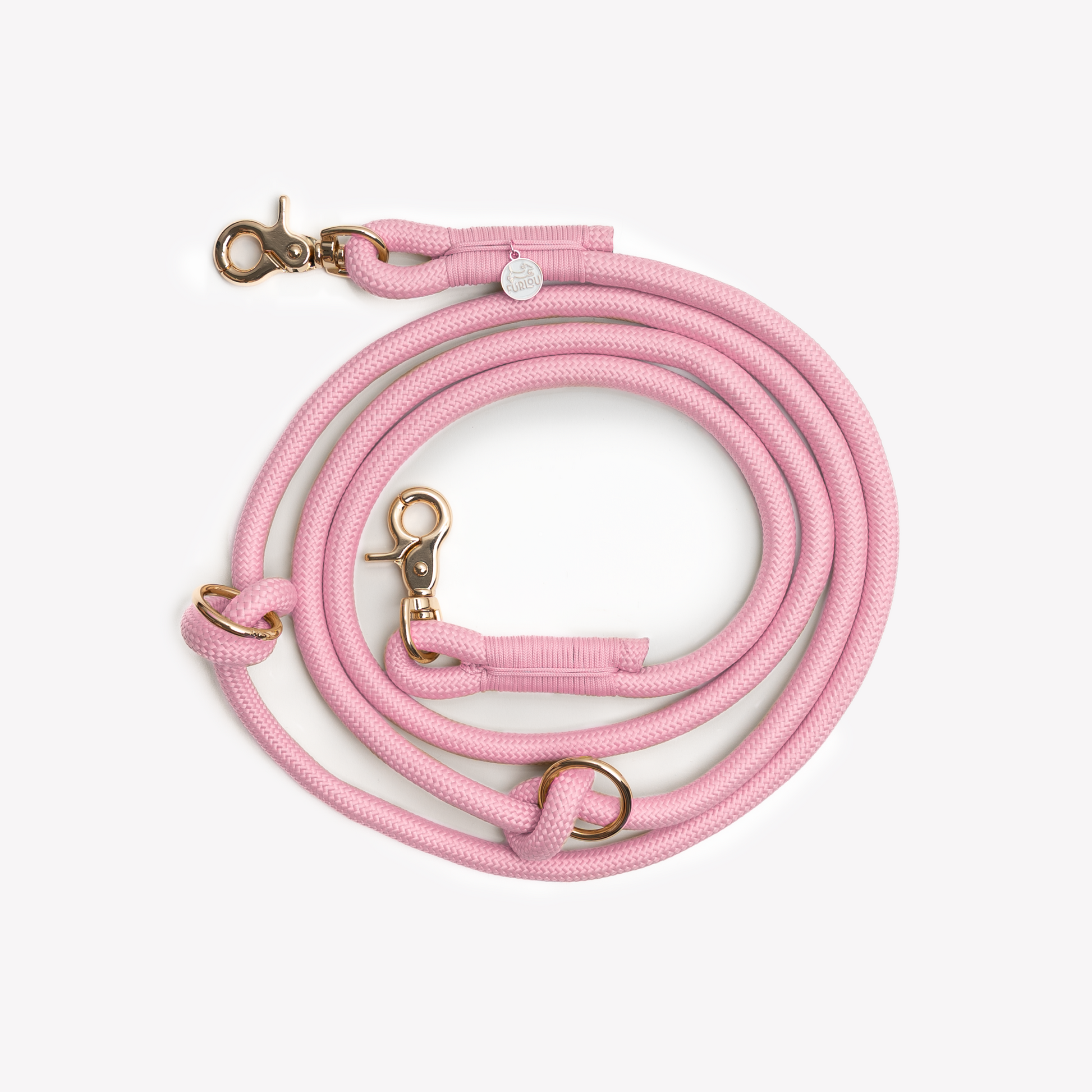 FURLOU Hands Free Dog Leash in pink, designed for comfort and convenience during walks