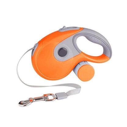 Purrfect Pet Kingdom orange and gray retractable hands free dog walking leash with ergonomic handle
