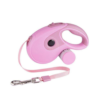 Purrfect Pet Kingdom pink retractable hands free dog walking leash with comfortable grip handle