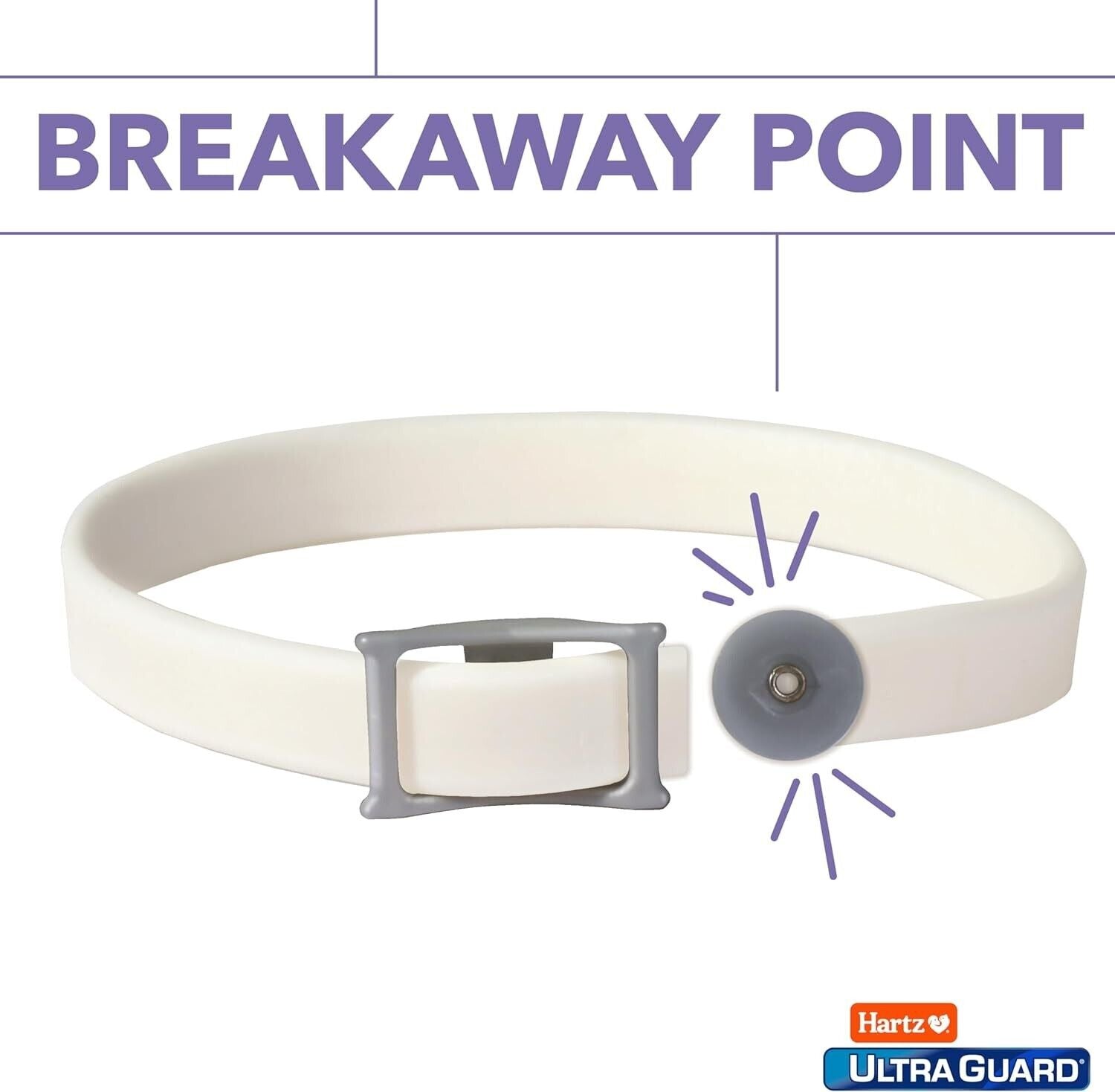 Hartz UltraGuard Breakaway Cat Collar in White for flea and ticks protection for kittens