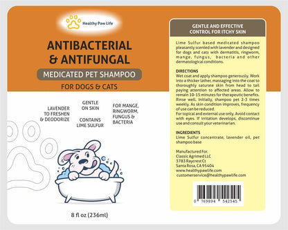 Lime sulfur pet shampoo antibacterial and antifungal medicated shampoo for dogs and cats by Purrfect Pet Kingdom