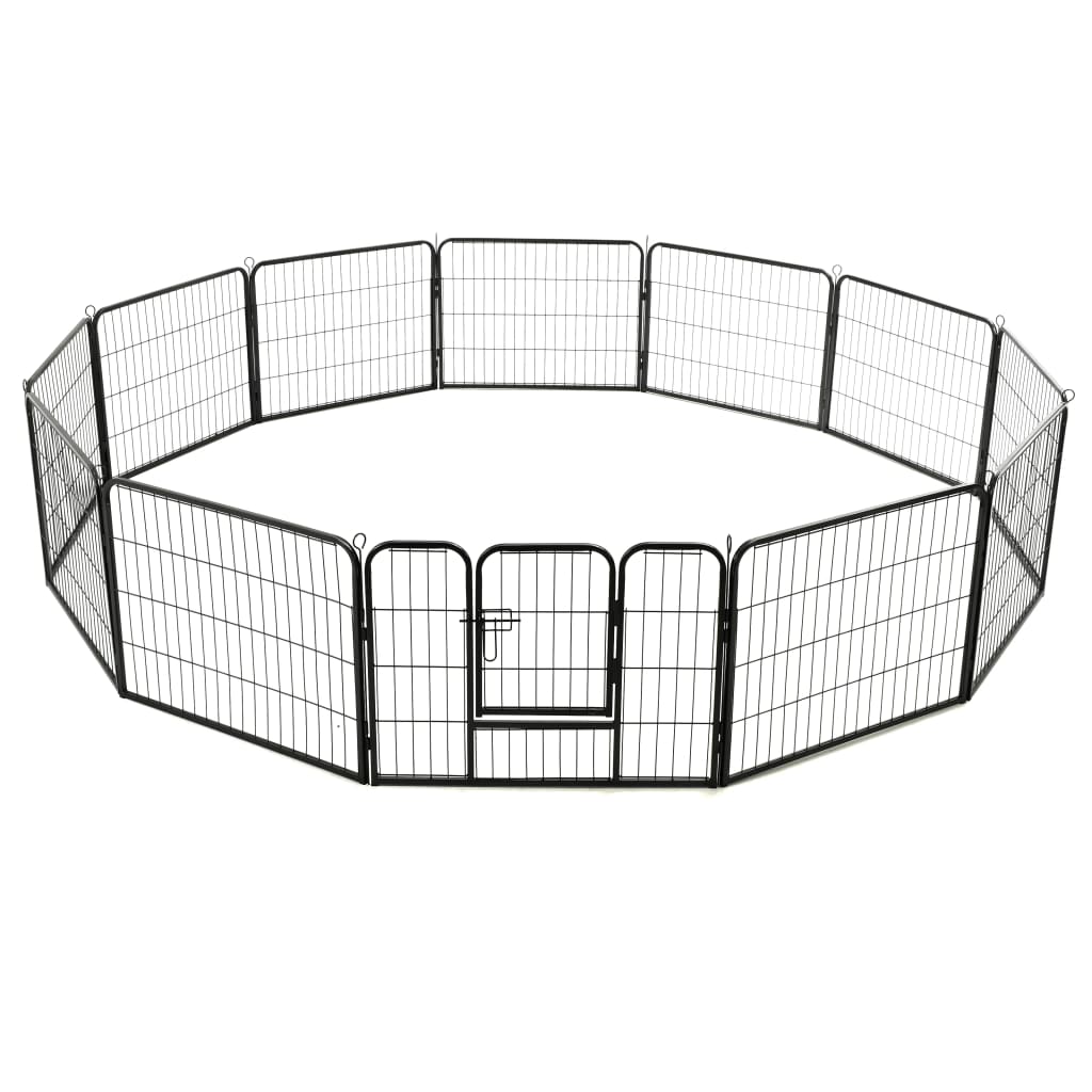 Heavy duty metal pet play yard with an octagonal design and secure gate for safe pet containment