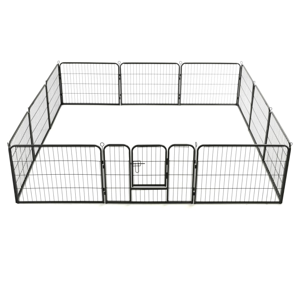Heavy duty metal pet play yard from Tail Chasers providing a secure area for dogs to play