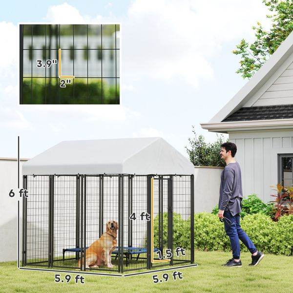 Purrfect Pet Kingdom Heavy Duty Pet Kennel with Roof Purrfect Pet Kingdom